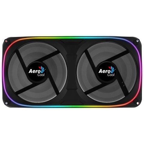 Ventilador Interno Dual 240x120mm Aerocool Astro Argb 2xventilador 120mm Diseño En Fibra De Carbono Antivibracion