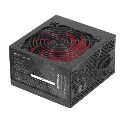 Fuente De Alimentacion Tacens Mars Gaming Mpiii 650w, Eficiencia 85% Pfc Activo Vent 12x12 14db Haswell Destinada Para Repara