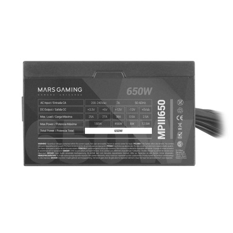 Fuente De Alimentacion Tacens Mars Gaming Mpiii 650w, Eficiencia 85% Pfc Activo Vent 12x12 14db Haswell Destinada Para Repara