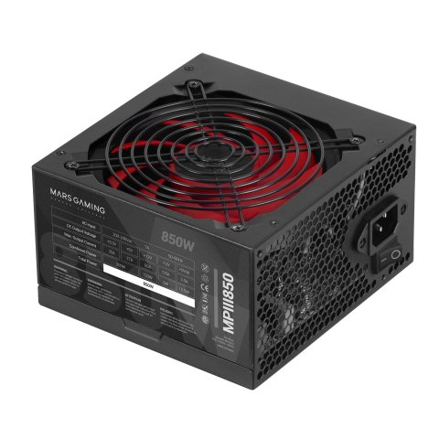 Fuente De Alimentacion Tacens Mars Gaming Mpiii 850w, Eficiencia 85% Pfc Activo Vent 12x12 14db Haswell Destinada Para Repara