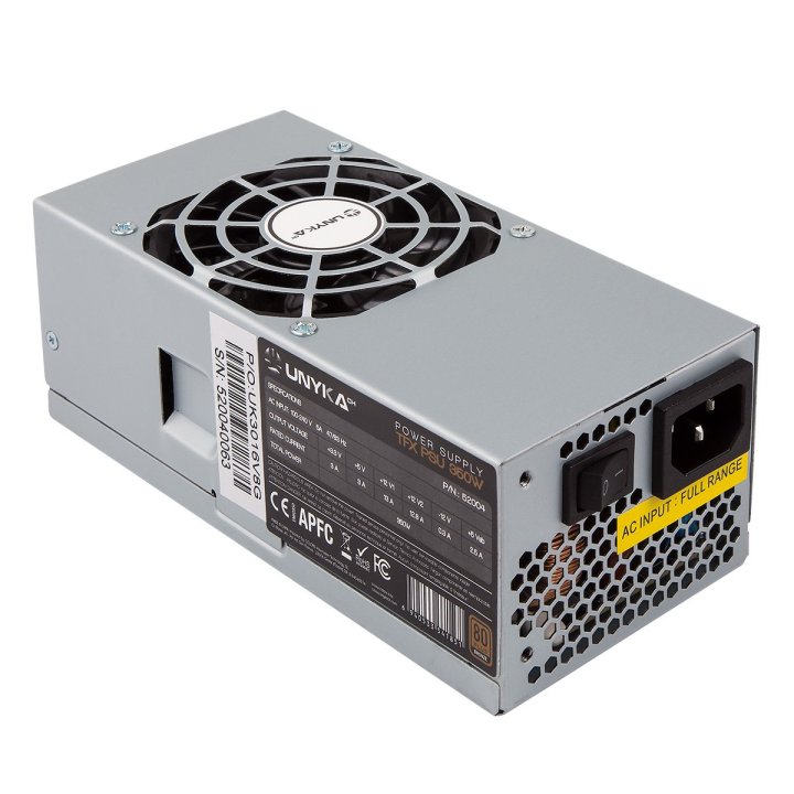 Fuente De Alimentacion Unykach Tfx 52004 350w 80+ Bronze Apfc Activo Ventilador 80mm Ultra Silencioso
