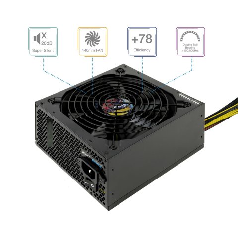 Fuente De Alimentación Tooq Tqapolo-650sp Atx Con Pfc Activo 5 Sata 3 Molex , Negro Destinada Para Reparaciones