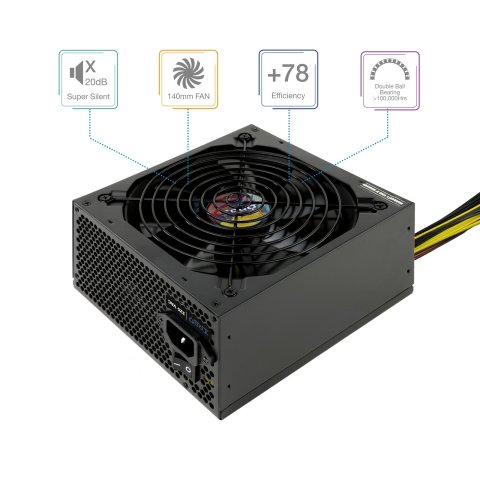 Fuente De Alimentacion Tooq Tqapolo-700sp 700w Fan 12cm 5 Sata 3 Molex 2 Pcie (6+2 Y 6) Interruptor Negra Destinada A Reparac