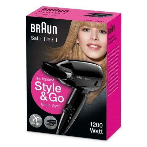 Secador De Pelo Ionico Braun Satin Hair 1 Hd130 1200w 2 Velocidades Plegable