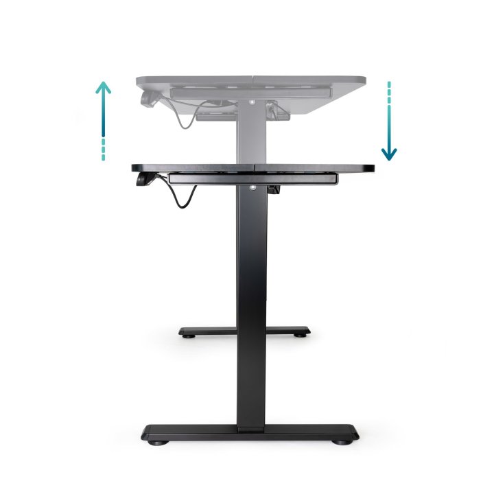 Mesa De Escritorio Motorizada Tooq Tqessd22-bk Atlas Black Acero Tablero Mdf 18mm 1200x600mm Alt. Re