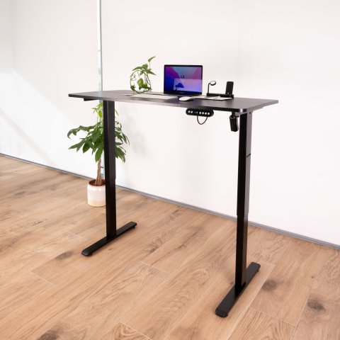 Mesa De Escritorio Motorizada Tooq Tqessd22-bk Atlas Black Acero Tablero Mdf 18mm 1200x600mm Alt. Re