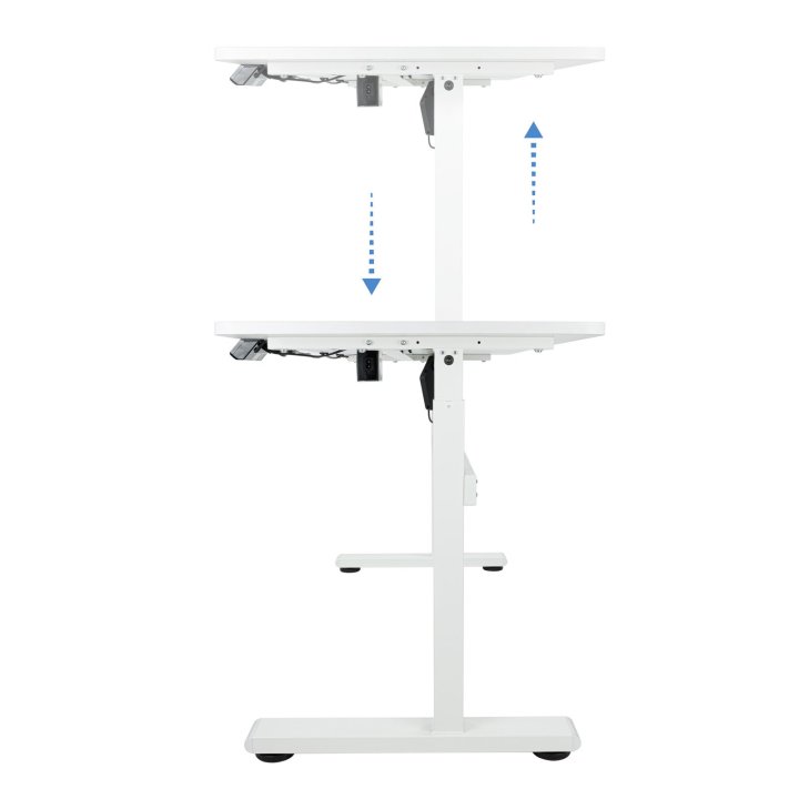 Mesa De Escritorio Motorizada Tooq Atlas White De Acero Y Tablero De Mdf 1400x600mm Alt. Reg.