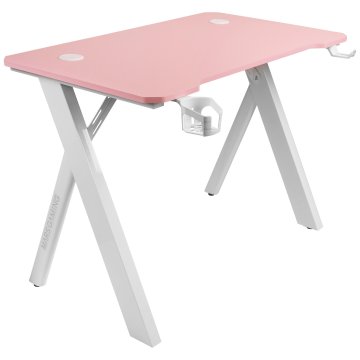 Mesa Mars Gaming Mgd Rgb Blanca Con Tablero Rosa Chasis Acero Tablero 100x60cm Altura 74cm Rgb 2