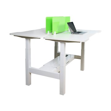 Mesa Electrica Ergonomica Doble "cara A Cara" Altura Regulable Sin Tablero Color Estructura Blanco Control Tactil Altura Desd 2