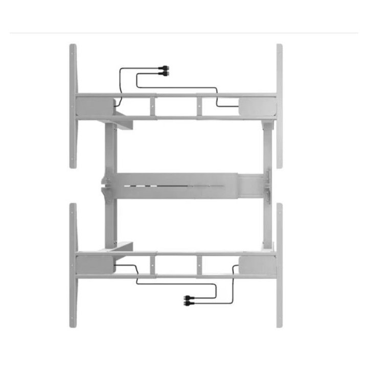 Mesa Electrica Ergonomica Doble "cara A Cara" Altura Regulable Sin Tablero Color Estructura Gris Control Tactil Altura Desde 