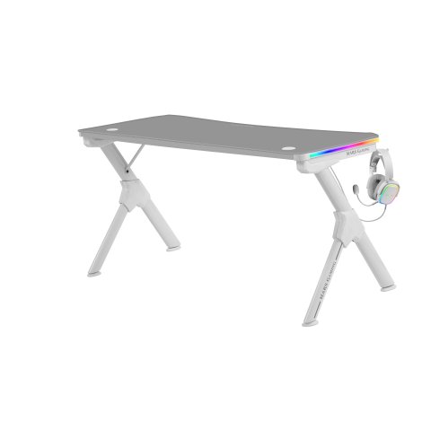 Mesa Mars Gaming Mgd Rgb 140 White Chasis De Acero Tablero 140x60cm Altura 75cm Alfombrilla Nanotextil Con Guias Y Soportes