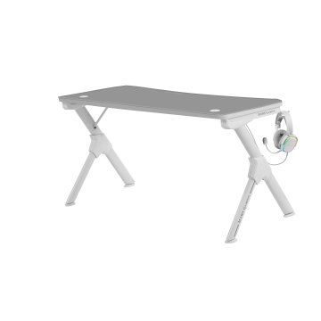 Mesa Mars Gaming Mgd 140 White Chasis De Acero Tablero 140x60cm Altura 75cm Alfombrilla Nanotextil Con Guias Y Soportes 2