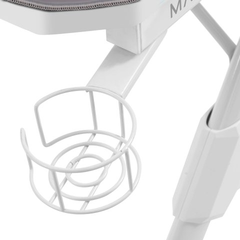 Mesa Mars Gaming Mgd Xl White Chasis De Acero Tablero 160x60cm Altura 74cm Con Diseño De Fibra De Carbono Con Guias Y Soporte
