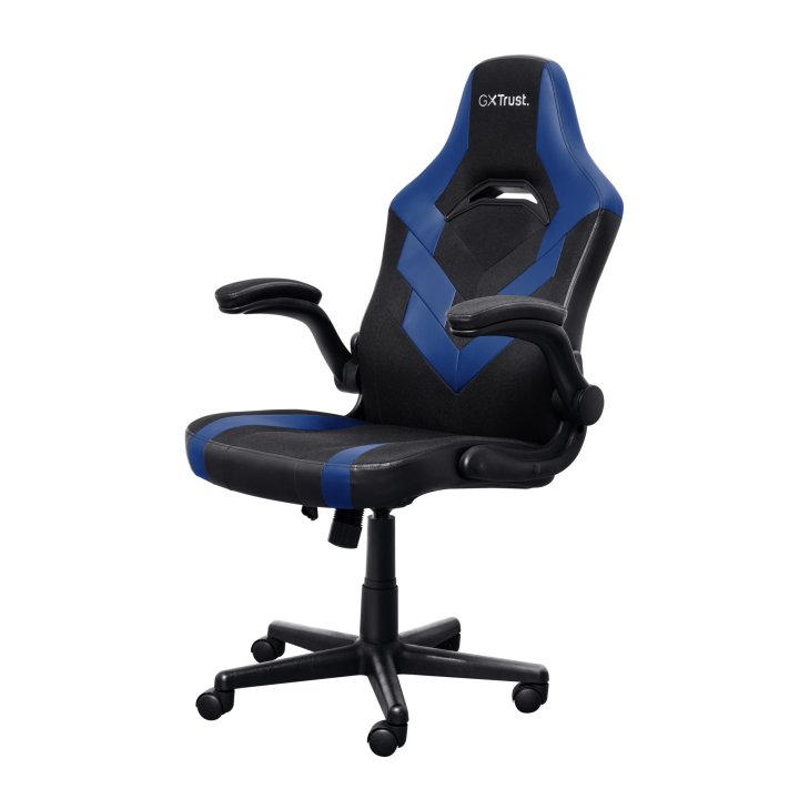Silla Gamer Trust Gxt 703 Negra azul 25129 Elevador De Gas Clase 4 Reposabrazos Abatibles Bloqueo De Inclinacion Max. 140kg