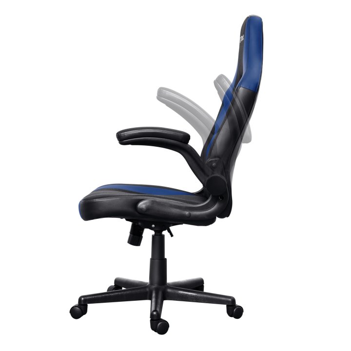 Silla Gamer Trust Gxt 703 Negra azul 25129 Elevador De Gas Clase 4 Reposabrazos Abatibles Bloqueo De Inclinacion Max. 140kg