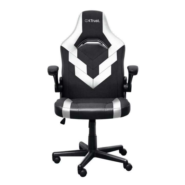 Silla Gamer Trust Gxt 703 Negra blanca 25130 Elevador De Gas Clase 4 Reposabrazos Abatibles Bloqueo De Inclinacion Max. 140kg