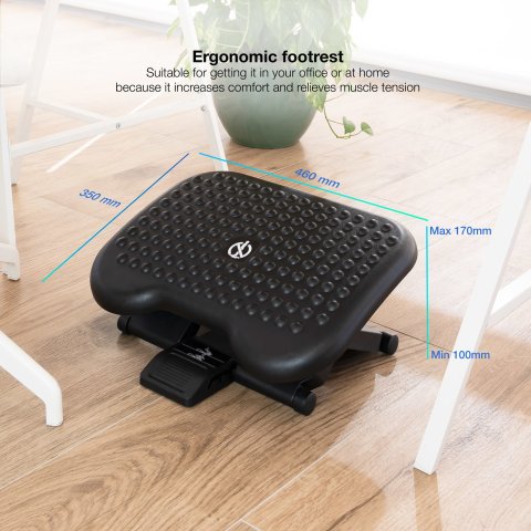 Reposapies Tooq Tqfr0603-b Ajustable En Altura E Inclinacion Color Negro