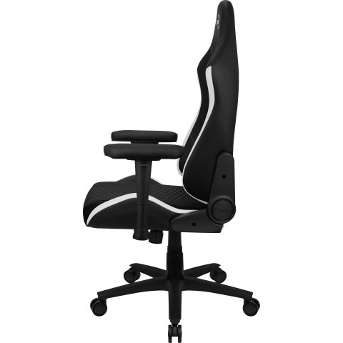 Silla Gaming Aerocool Crown Diseño Premium Cuero Sintetico Aeroweave Negra Con Detalles En Blanco Reposabrazos 2d Cojin Lumba
