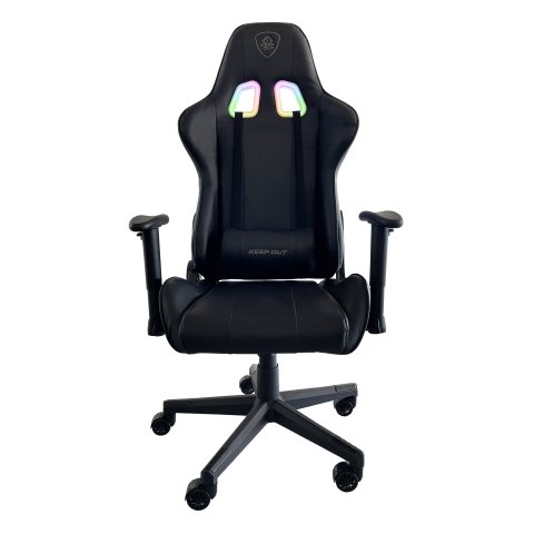 Silla Gamer Pro Keep Out Xsrgb-racing Black Iluminación Rgb Con Mando A Distancia Reposabrazos 2d Cojin Lumbar Y Cervical Ofe