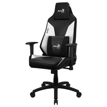 Silla Gamer Aerocool Admiral Diseño Gaming Profesional Negra Con Detalles En Blanco Sistema Air Reposabrazos 2d Cojin Lumbar 
