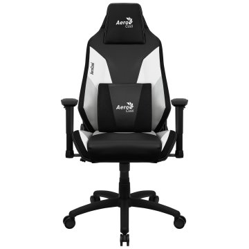 Silla Gamer Aerocool Admiral Diseño Gaming Profesional Negra Con Detalles En Blanco Sistema Air Reposabrazos 2d Cojin Lumbar  2