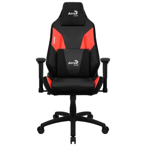Silla Gamer Aerocool Admiral Diseño Gaming Profesional Negra Con Detalles En Rojo Sistema Air Reposabrazos 2d Cojin Lumbar Re