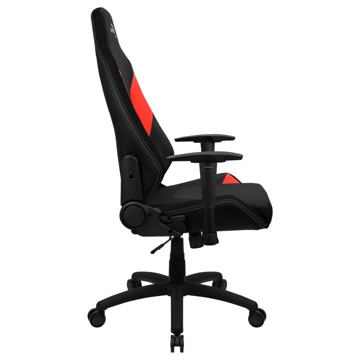 Silla Gamer Aerocool Admiral Diseño Gaming Profesional Negra Con Detalles En Rojo Sistema Air Reposabrazos 2d Cojin Lumbar Re