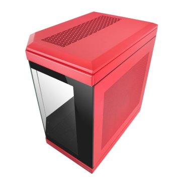 Caja Atx Semitorre Gaming Mars Gaming Mc3t Color Rojo Vista Panoramica 3 Paneles De Cristal Templado 3 Slots Pci Verticales U 2