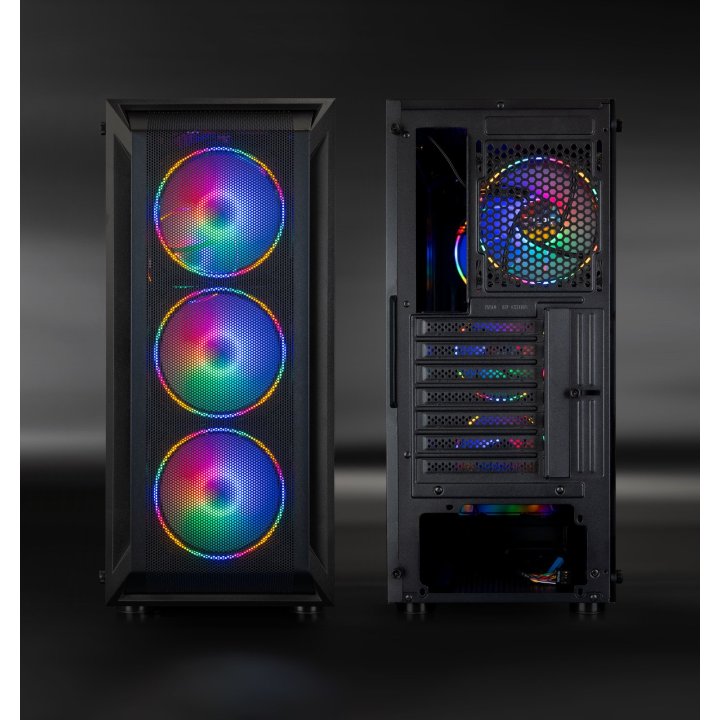 Caja Atx Semitorre Gaming Tooq Tqgcc101-b "ragnärok" Negra Atx micro Atx mini Itx Ventana Lateral De Cristal Templado
