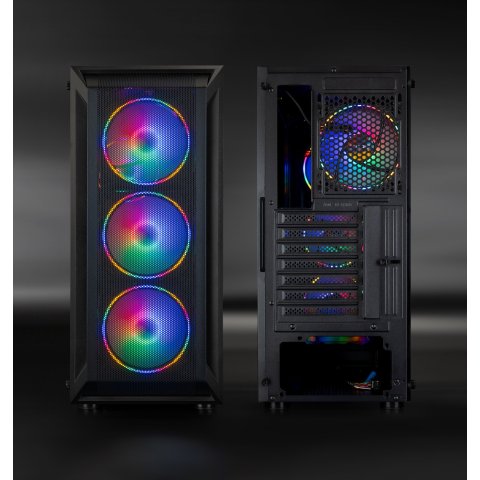 Caja Atx Semitorre Gaming Tooq Tqgcc101-b "ragnärok" Negra Atx micro Atx mini Itx Ventana Lateral De Cristal Templado