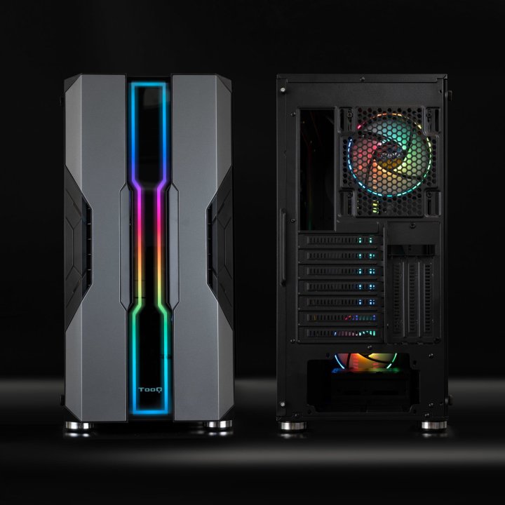 Caja Atx Semitorre Gaming Tooq Tqgcc103-b "nightcity" Negra Eatx atx micro Atx mini Tx Frontal Led Argb Ventana Lateral Crist