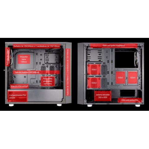 Caja Atx Semitorre Gaming Talius Auriga Cristal Templado 3.0