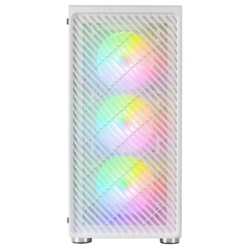 Caja Atx Semitorre Gaming Mars Gaming Mc-f White Frontal Metal Mesh 3 Ventiladores Argb 120mm +1 Trasero Lateral De Cristal T 2