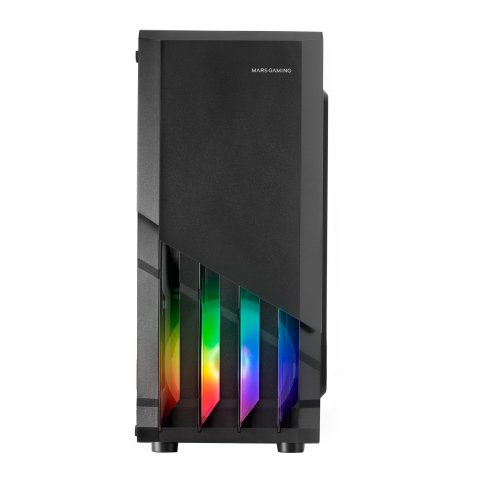 Caja Atx Semitorre Gaming Mars Gaming Mc-x2 Black Frontal En Acero Ventiladores Frgb Sin Fuente De Alimentacion