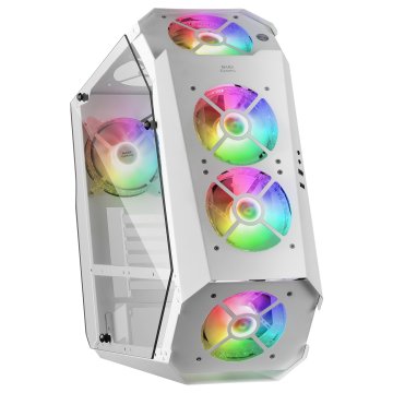 Caja Atx Semitorre Gaming Mars Gaming Mc51 White Diseño Extremo 5 Ventiladores 120mm Chroma Rgb Laterales De Cristal Templado