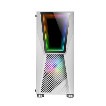 Caja Atx Semitorre Gaming Mars Gaming Mc777 White Frontal Con Espejo Infintio Argb 2xventiladores 120mm Chroma Sin Fuente De  2