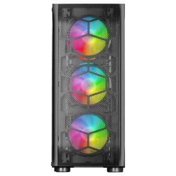 Caja E-atx Torre Gaming Mars Gaming Mc-kx Xxl Black Lateral Cristal Templado Frontal Mesh Incluye 5 Ventiladores Argb Sin Fue 2