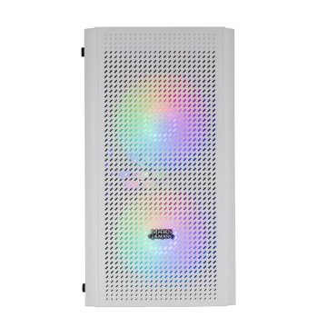 Caja Microatx Gaming Mars Gaming Mc300 White Frontal Mesh 3xventiladores 120mm Rgb Lateral De Cristal Templado Sin Fuente De  2