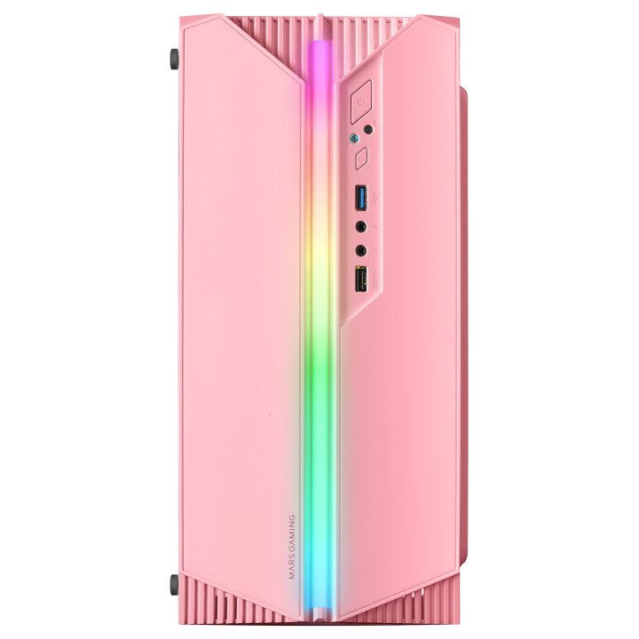 Caja Microatx Gaming Mars Gaming Mc-s1 Rosa Frontal Argb Ventilador Traser Frgb Ventana Lateral Sin Fuente De Alimentacion