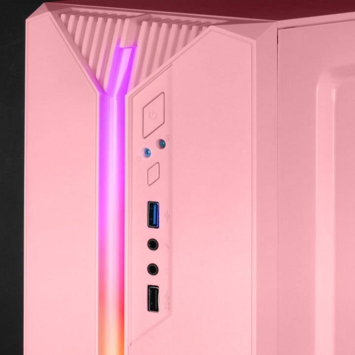 Caja Microatx Gaming Mars Gaming Mc-s1 Rosa Frontal Argb Ventilador Traser Frgb Ventana Lateral Sin Fuente De Alimentacion