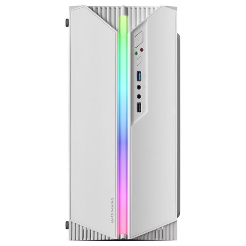 Caja Microatx Gaming Mars Gaming Mc-s1 White Frontal Argb Ventilador Traser Frgb Ventana Lateral Sin Fuente De Alimentacion