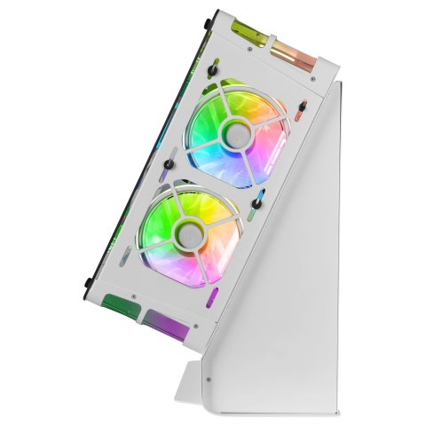 Caja Microatx Gaming Mars Gaming Mcb White Diseño Custom Premium Sistema Modular Sin Fuente De Alimentacion
