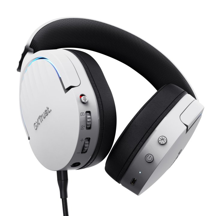 Headset Bluetooth Trust Gaming Fayzo Gxt 491 Blanco 25304 Bt Y Usb 2.4ghz Microfono Desmontable Y Flexible Carga Usb-c Contro