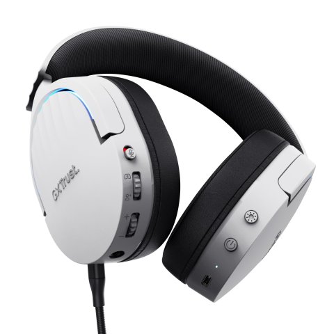 Headset Bluetooth Trust Gaming Fayzo Gxt 491 Blanco 25304 Bt Y Usb 2.4ghz Microfono Desmontable Y Flexible Carga Usb-c Contro