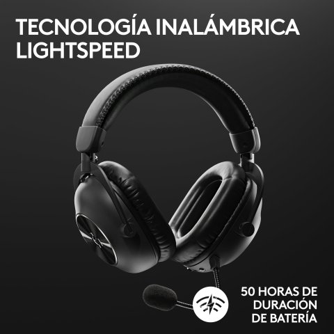 Headset Logitech Wireless Gaming Pro X 2 Lightspeed Black P n  981-001263