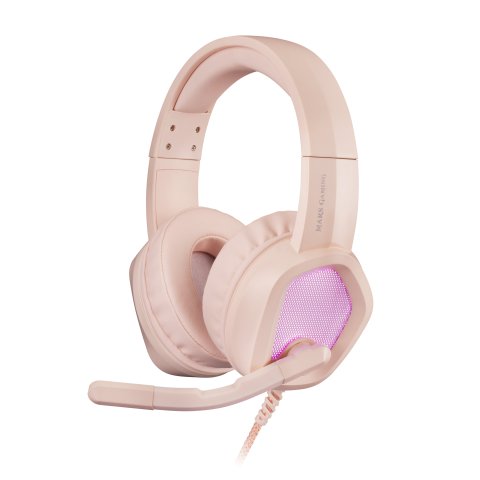 Headset Mars Gaming Mh320 Pink Hi-fi Ultra-bass 3d Jack 3.5mm Iluminacion Rgb Flow (alimentada Por Usb) Micro Con Cancelacion