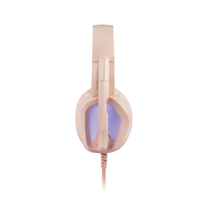Headset Mars Gaming Mh320 Pink Hi-fi Ultra-bass 3d Jack 3.5mm Iluminacion Rgb Flow (alimentada Por Usb) Micro Con Cancelacion