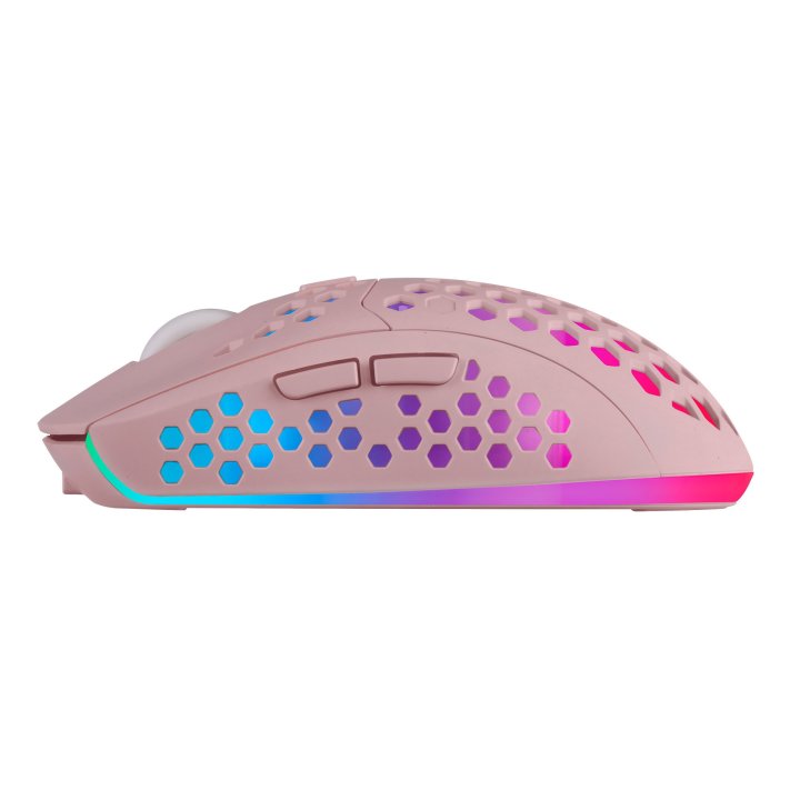 Mouse Mars Gaming Wireless Rgb Mmw3 Pink Usb 2.4g Bateria Recargable 3200dpi Ultraligero Hive Iluminacion Rgb Flow