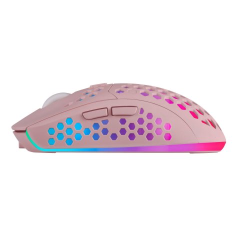 Mouse Mars Gaming Wireless Rgb Mmw3 Pink Usb 2.4g Bateria Recargable 3200dpi Ultraligero Hive Iluminacion Rgb Flow