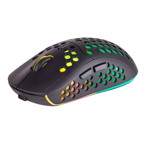 Mouse Mars Gaming Wireless Rgb Mmw3 Black Usb 2.4g Bateria Recargable 3200dpi Ultraligero Hive Iluminacion Rgb Flow